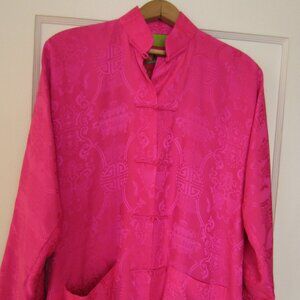 Shanghai Tang fuchsia silk Jacquard shirt/ jacket size 8